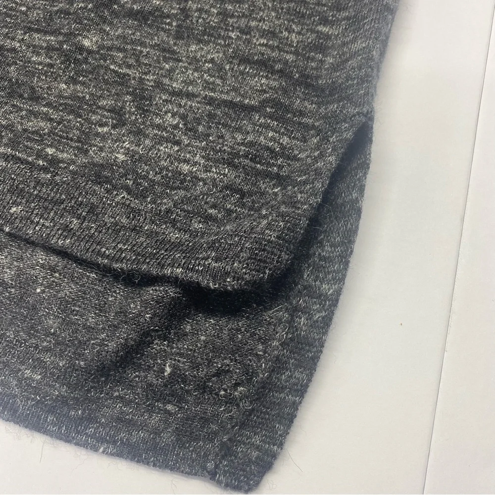 J. Crew Charcoal Gray Crewneck Sweater W SM 3/4 SL LINEN ALPACA WOOL ACRYLIC